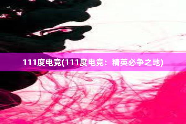 111度电竞(111度电竞：精英必争之地)