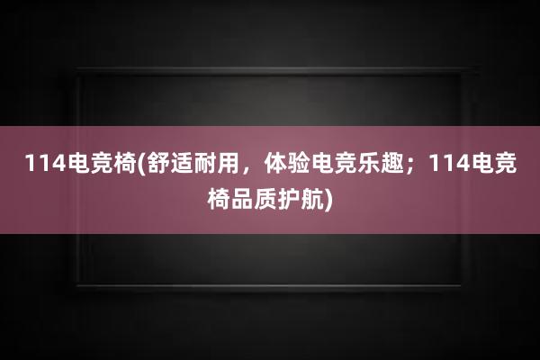 114电竞椅(舒适耐用，体验电竞乐趣；114电竞椅品质护航)