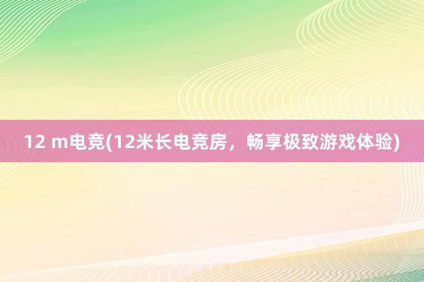 12 m电竞(12米长电竞房，畅享极致游戏体验)