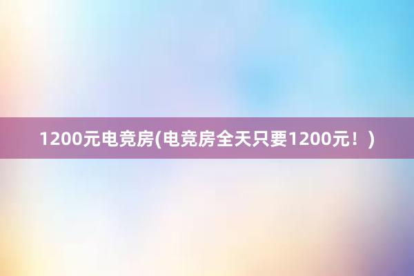 1200元电竞房(电竞房全天只要1200元！)