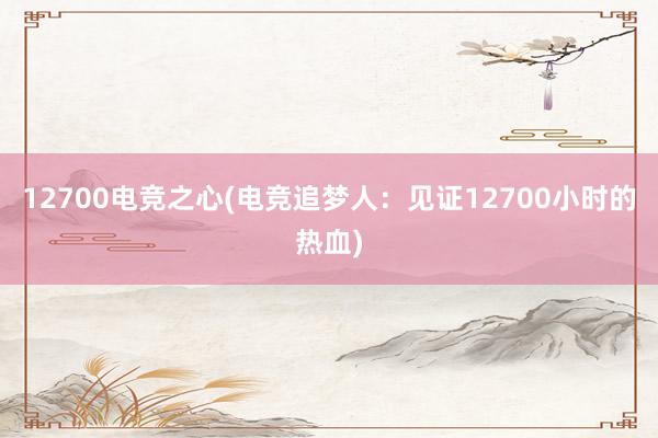 12700电竞之心(电竞追梦人：见证12700小时的热血)