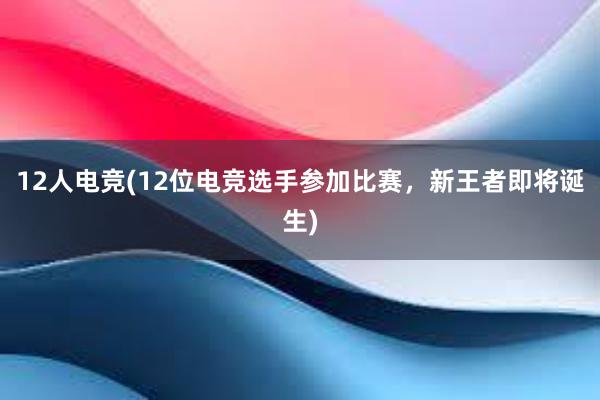 12人电竞(12位电竞选手参加比赛，新王者即将诞生)