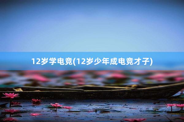 12岁学电竞(12岁少年成电竞才子)