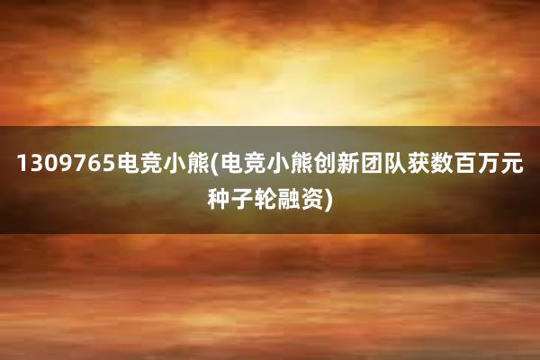 1309765电竞小熊(电竞小熊创新团队获数百万元种子轮融资)