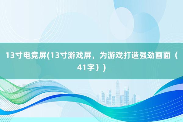 13寸电竞屏(13寸游戏屏，为游戏打造强劲画面（41字）)