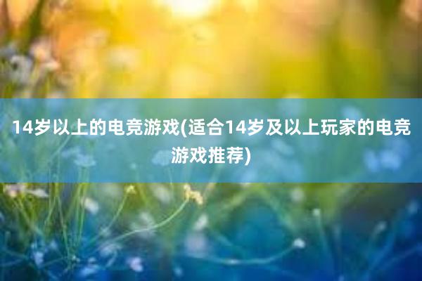 14岁以上的电竞游戏(适合14岁及以上玩家的电竞游戏推荐)