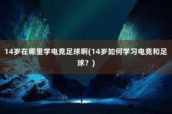 14岁在哪里学电竞足球啊(14岁如何学习电竞和足球？)