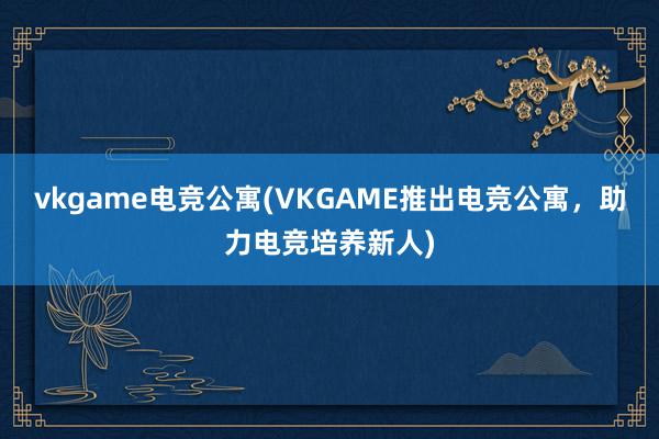 vkgame电竞公寓(VKGAME推出电竞公寓，助力电竞培养新人)