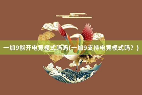 一加9能开电竞模式吗吗(一加9支持电竞模式吗？)