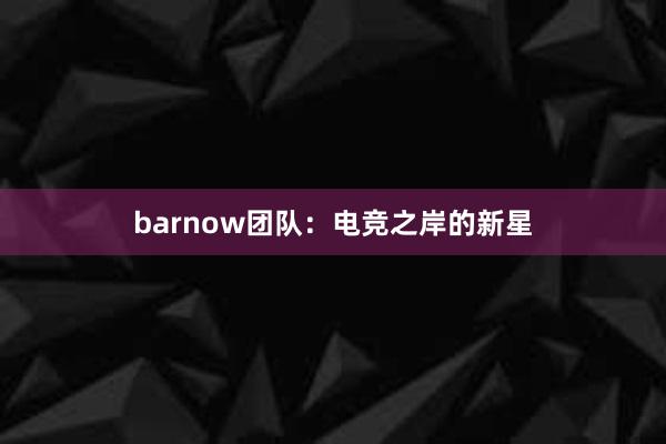 barnow团队：电竞之岸的新星