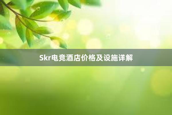 Skr电竞酒店价格及设施详解