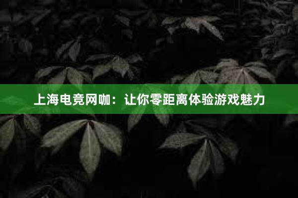 上海电竞网咖：让你零距离体验游戏魅力