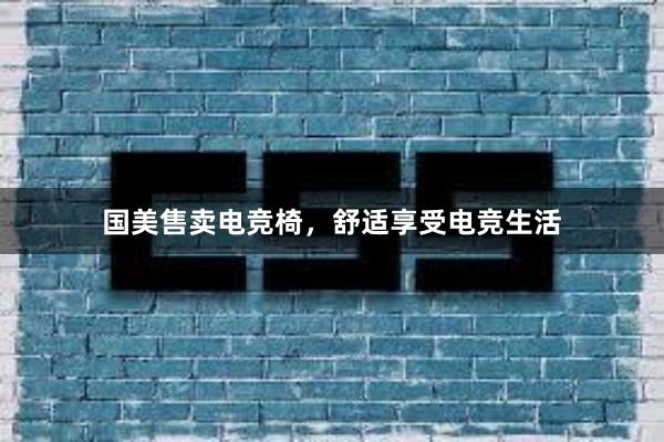 国美售卖电竞椅，舒适享受电竞生活