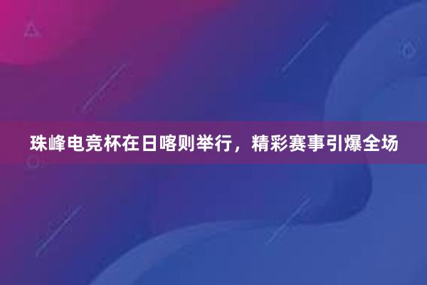 珠峰电竞杯在日喀则举行，精彩赛事引爆全场