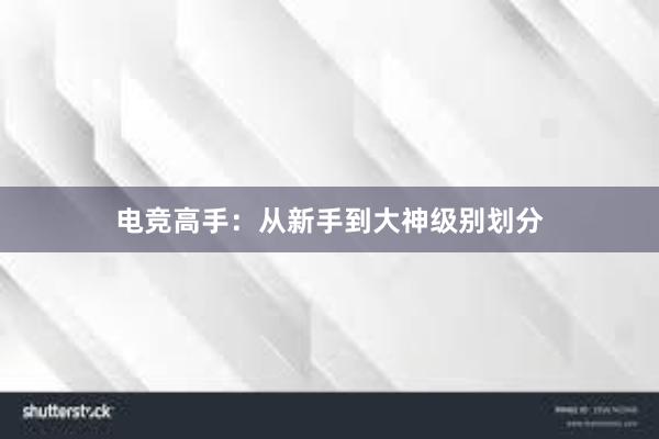 电竞高手：从新手到大神级别划分