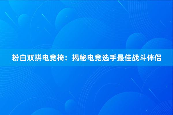 粉白双拼电竞椅：揭秘电竞选手最佳战斗伴侣